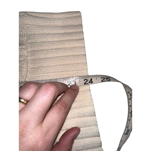 Vintage Y2K Old Navy Henley Button Hooded Sweater Sz L Cream Pocket - Picture 6 of 6